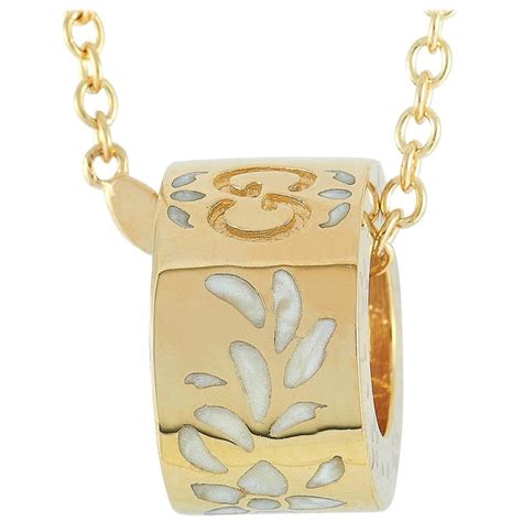 Gucci Icon Blossom 18K Yellow Gold and White Enamel 